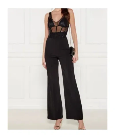 Patrizia Pepe Logo-plaque Trousers In Black