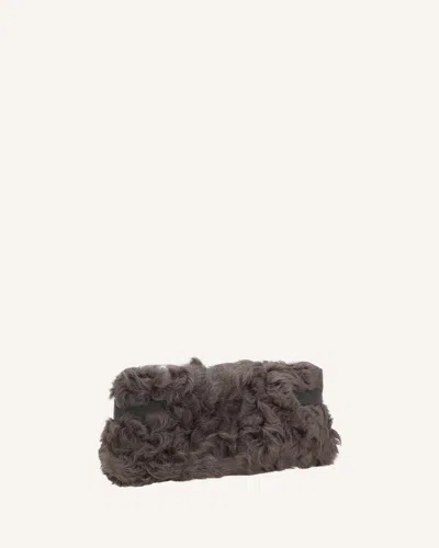 Brunello Cucinelli Fur Clutch Bag In Brown