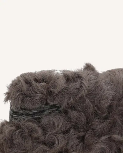 Brunello Cucinelli Fur Clutch Bag In Brown