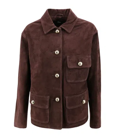 Arma Rosia Suede Jacket In Brown