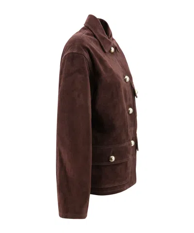 Arma Rosia Suede Jacket In Brown
