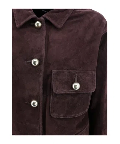 Arma Rosia Suede Jacket In Brown