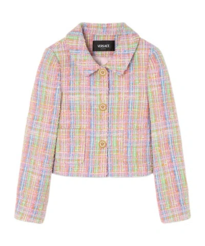 Versace Tweed Check Jacket In Multi