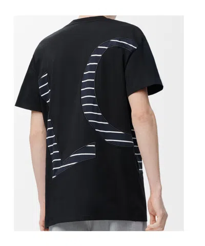Loewe Striped-logo T-shirt In Black