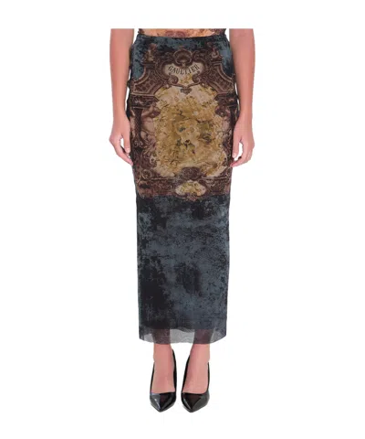 Jean Paul Gaultier "médaillon" Skirt In Black