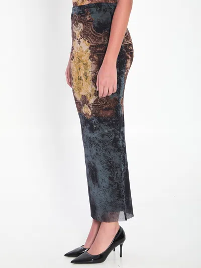 Jean Paul Gaultier "médaillon" Skirt In Black