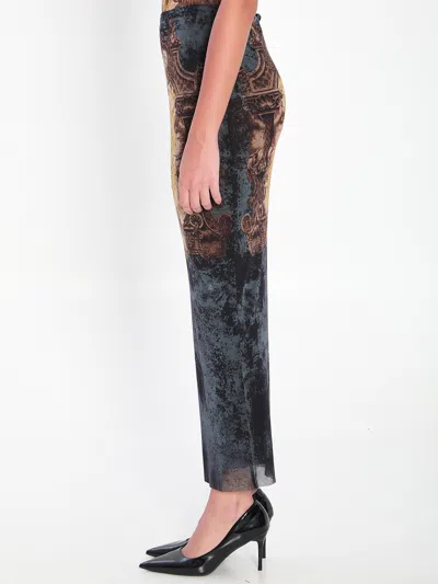 Jean Paul Gaultier "médaillon" Skirt In Black