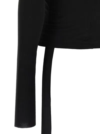 Rick Owens Drkshdw Ziggy Asymmetric-neckline Long-sleeve T-shirt In Black