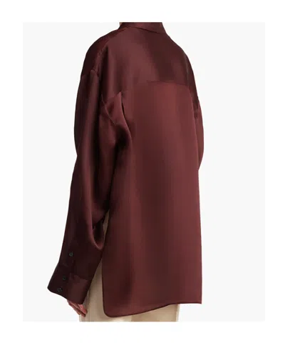 Khaite Matteo Organza Shirt In Burgundy