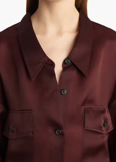 Khaite Matteo Organza Shirt In Burgundy
