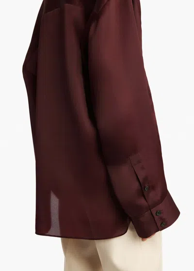 Khaite Matteo Organza Shirt In Burgundy