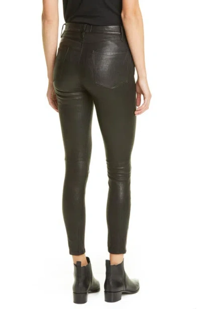 Frame Le High Waist Crop Leather Pants In Black