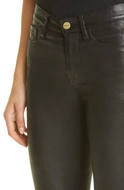 Frame Le High Waist Crop Leather Pants In Black