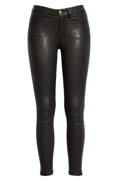 Frame Le High Waist Crop Leather Pants In Black
