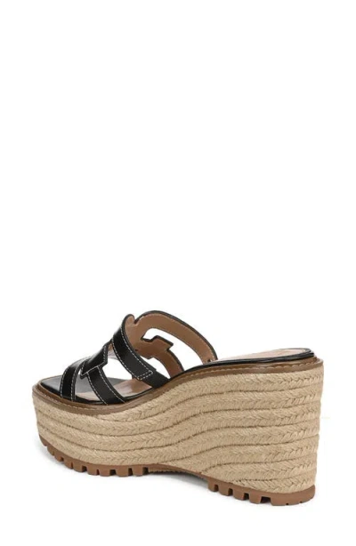 Sam Edelman Laine Platform Wedge Sandal Black Leather In Black