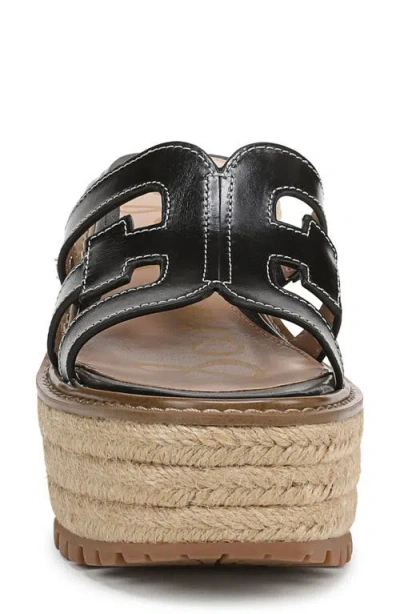 Sam Edelman Laine Platform Wedge Sandal Black Leather In Black