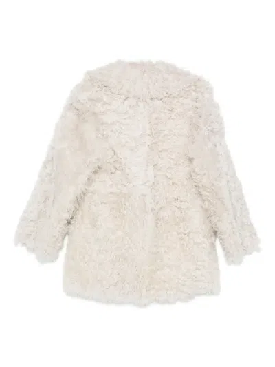 Blancha Shearling Jacket In White