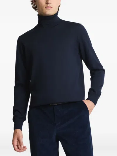 Fay High-collar Turtleneck Sweater In Blue