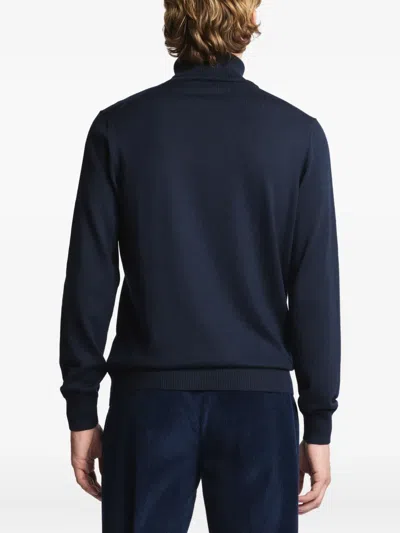 Fay High-collar Turtleneck Sweater In Blue