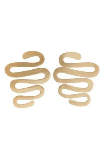 Saachi Abstract Swirl Drop Earrings In Gold