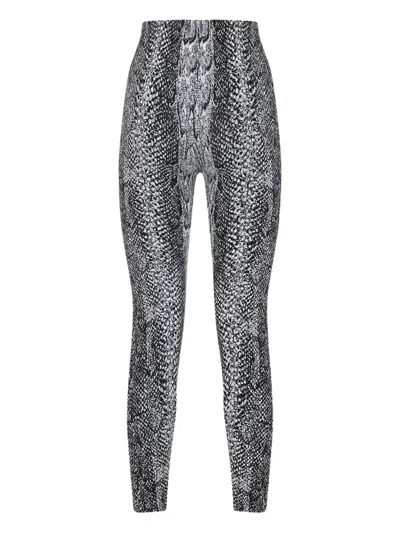 Wolford Python Print High Waist Leggings In Gray