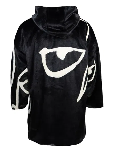 脸孔图案皮草夹克