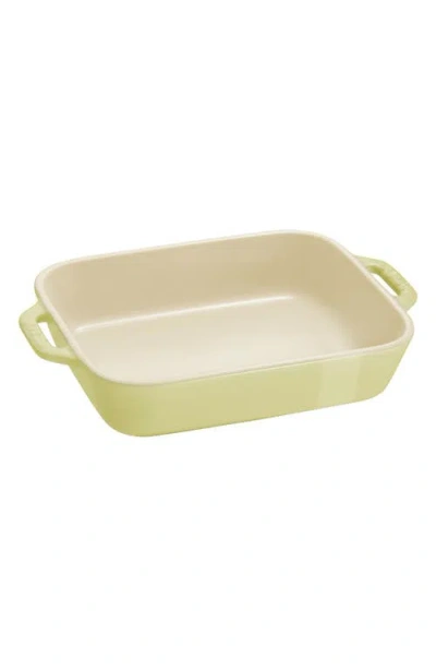 Staub Ceramic 2pc Pastel Green Rectangular Baking Dish Set In Green
