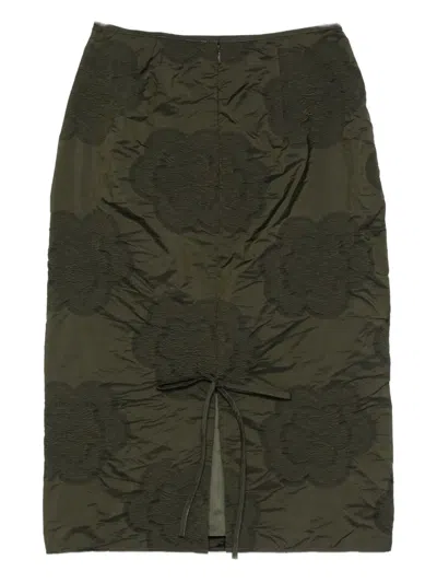 Cecilie Bahnsen Bessie Seamless Merino Wool Cardigan In Green