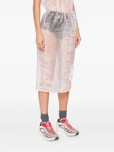 Cecilie Bahnsen Floral-embroidered Skirt In Pink