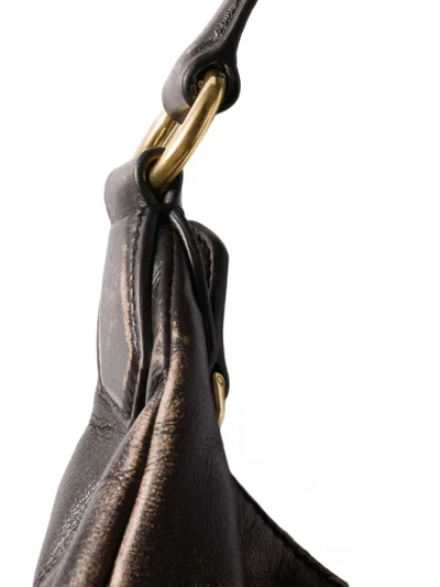 Miu Miu Zip Front Gold Side Top Handle In Brown