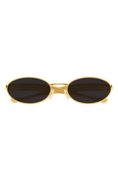 Bottega Veneta Bv1386s Sardine Linea Signature Icons 001 Gold Grey Sunglasses In Gold