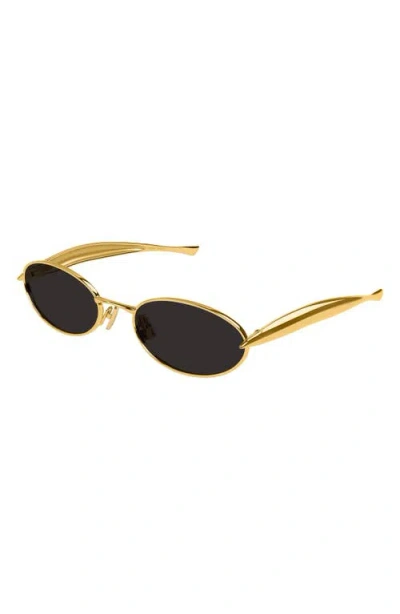 Bottega Veneta Bv1386s Sardine Linea Signature Icons 001 Gold Grey Sunglasses In Gold