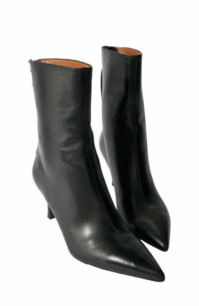 Maje 75mm Leather Ankle Boots In Black
