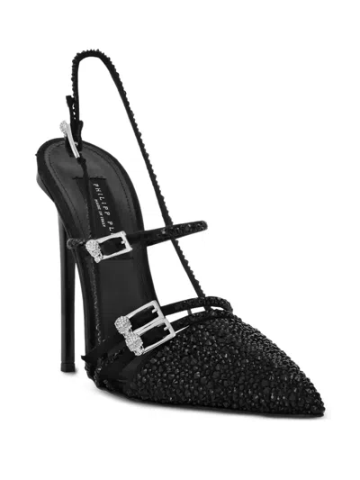 Philipp Plein 120mm Slingback Pumps In Black
