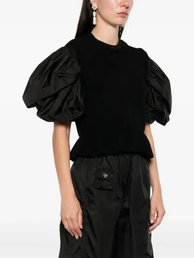 Cecilie Bahnsen Bill Vest Recycled Cashmere In Black