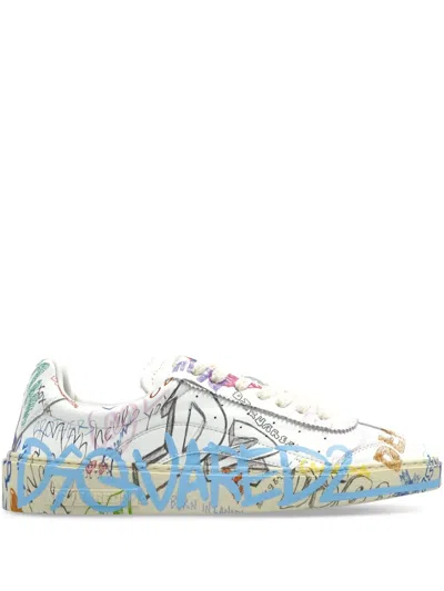 Dsquared2 Round Toe Low Top Casual Shoes In Multi