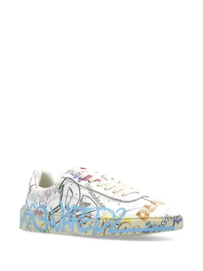 Dsquared2 Round Toe Low Top Casual Shoes In Multi