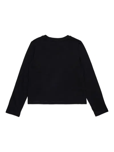 Diesel Pullover Misto Cashmere Con Ricamo Oval D In Black