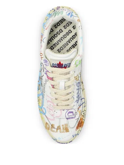 Dsquared2 Round Toe Low Top Casual Shoes In Multi
