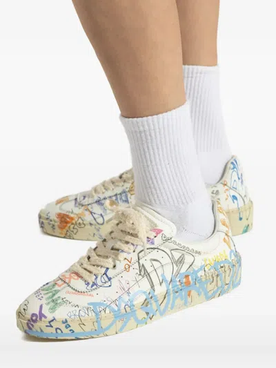 Dsquared2 Round Toe Low Top Casual Shoes In Multi