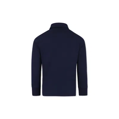 Ralph Lauren Blue Turtleneck For Boy With Brown Pony In Blue