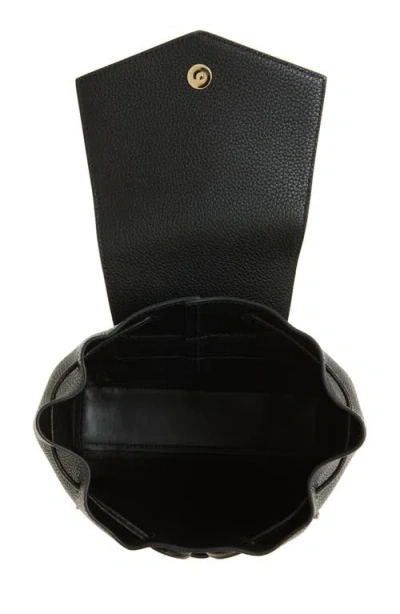 Ferragamo Mini Harley Leather Drawstring Backpack In Black