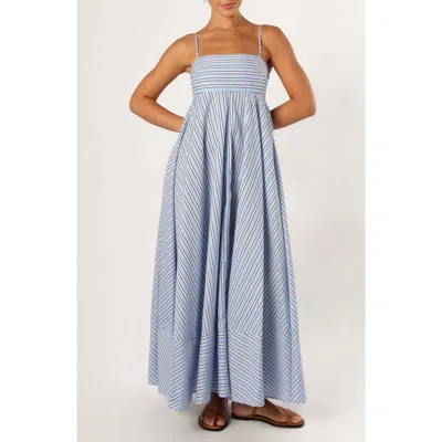 Petal And Pup Petal & Pup Iggy Stripe Cotton Maxi Dress In Blue
