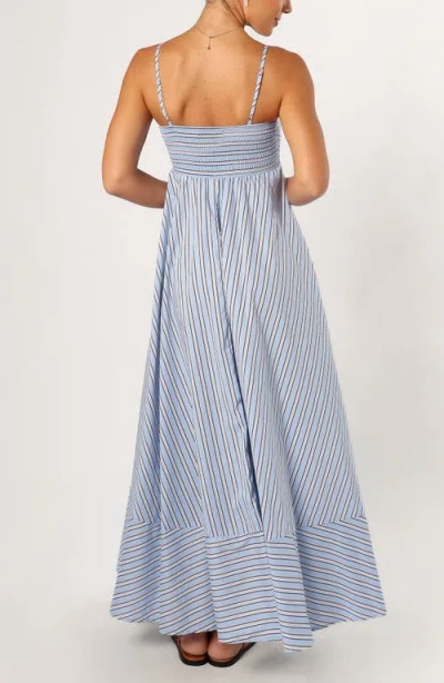 Petal And Pup Petal & Pup Iggy Stripe Cotton Maxi Dress In Blue