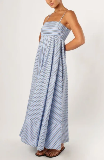 Petal And Pup Petal & Pup Iggy Stripe Cotton Maxi Dress In Blue