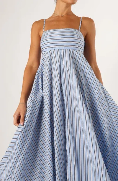 Petal And Pup Petal & Pup Iggy Stripe Cotton Maxi Dress In Blue