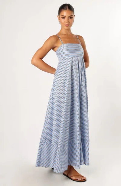 Petal And Pup Petal & Pup Iggy Stripe Cotton Maxi Dress In Blue