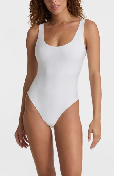 Commando Butter Scoop Neck Tank Thong Bodysuit In White