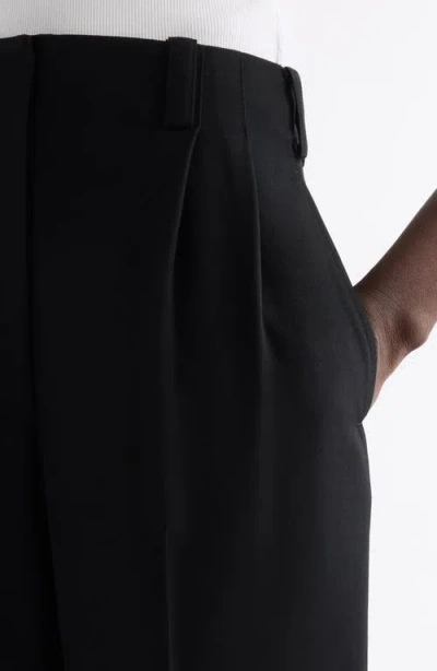 Givenchy Double Pleat Low Waist Wool Grain De Poudre Pants In Black