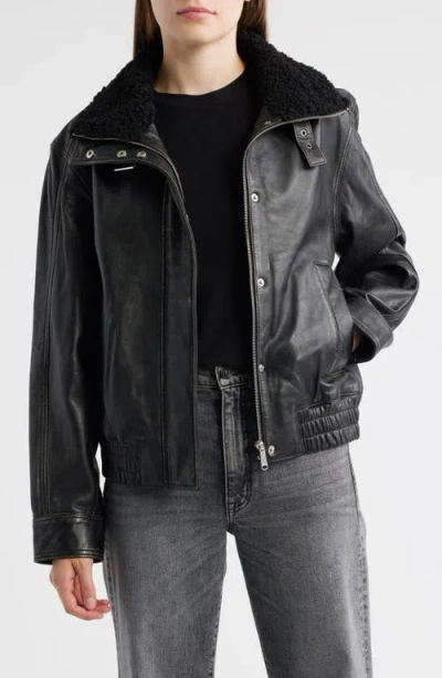 Sam Edelman Lambskin Leather Jacket In Black